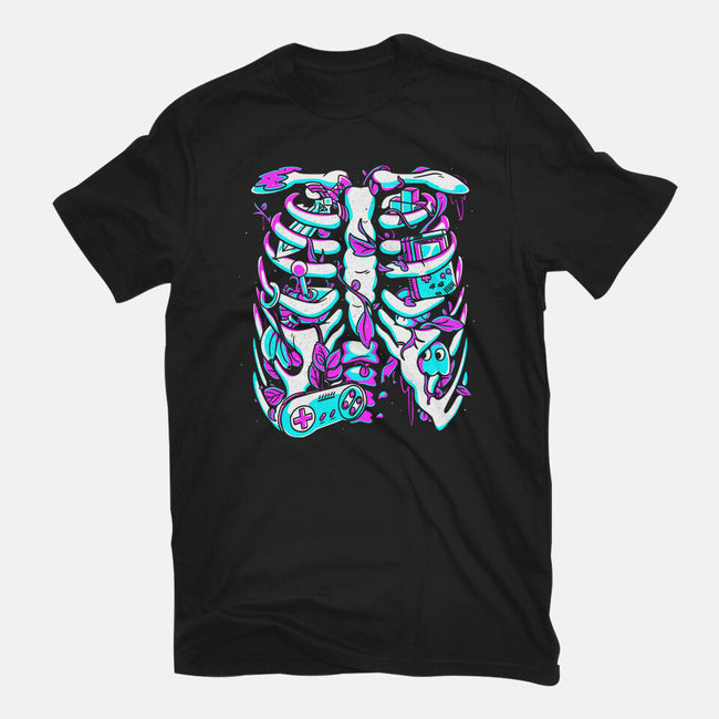 Retro Gaming Skeleton-Mens-Basic-Tee-estudiofitas