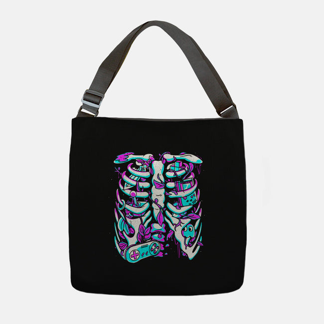 Retro Gaming Skeleton-None-Adjustable Tote-Bag-estudiofitas