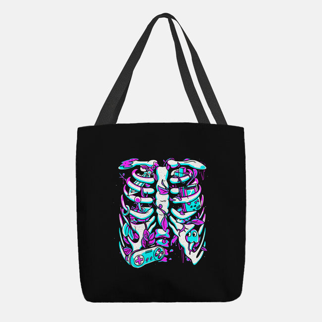 Retro Gaming Skeleton-None-Basic Tote-Bag-estudiofitas