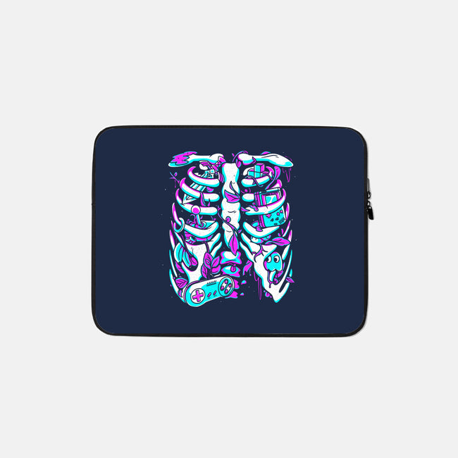 Retro Gaming Skeleton-None-Zippered-Laptop Sleeve-estudiofitas