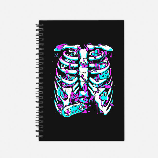 Retro Gaming Skeleton-None-Dot Grid-Notebook-estudiofitas