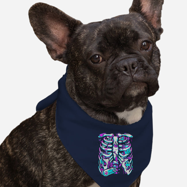 Retro Gaming Skeleton-Dog-Bandana-Pet Collar-estudiofitas