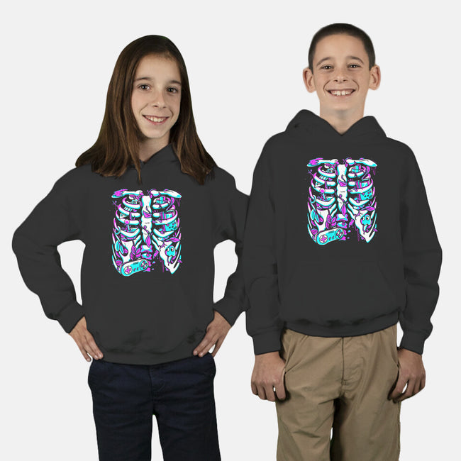 Retro Gaming Skeleton-Youth-Pullover-Sweatshirt-estudiofitas