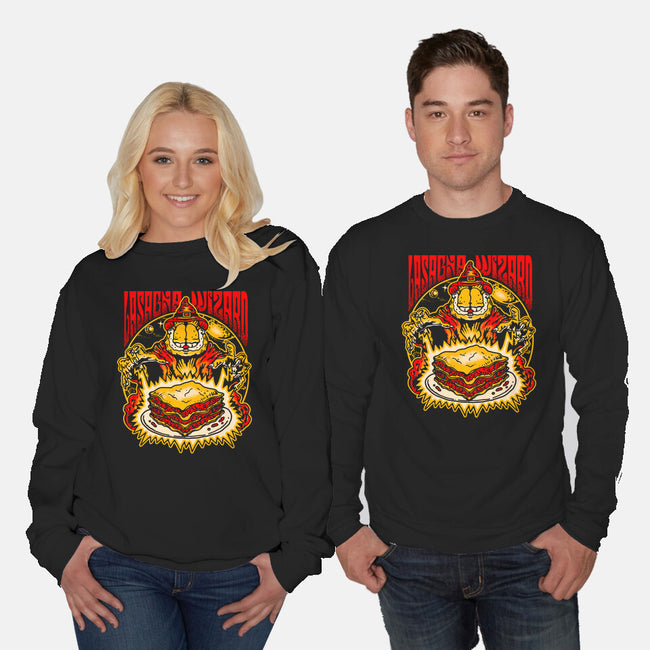 Lasagna Wizard-Unisex-Crew Neck-Sweatshirt-demonigote