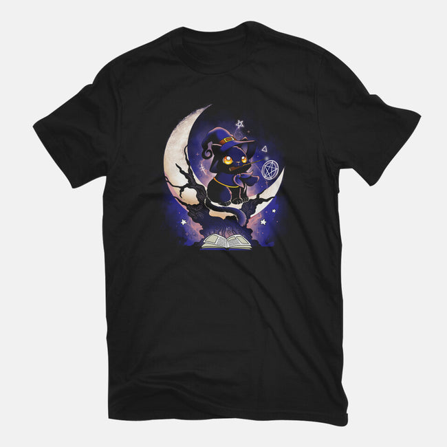 Cat Witch-Unisex-Basic-Tee-Vallina84