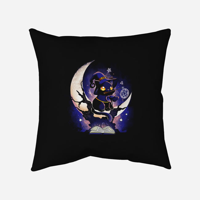 Cat Witch-None-Removable Cover-Throw Pillow-Vallina84