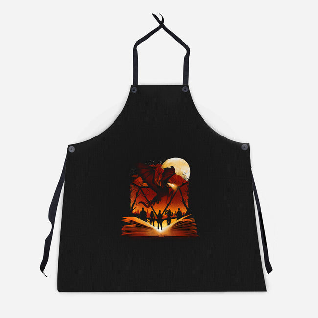 Book Of Dungeons And Dragons-Unisex-Kitchen-Apron-dandingeroz
