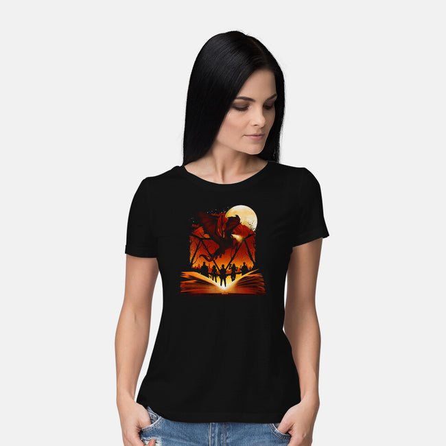 Book Of Dungeons And Dragons-Womens-Basic-Tee-dandingeroz