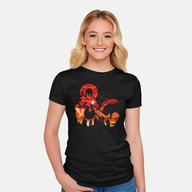 Ampersand Sunset-Womens-Fitted-Tee-dandingeroz