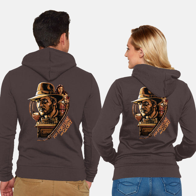 For Fortune And Glory-Unisex-Zip-Up-Sweatshirt-daobiwan