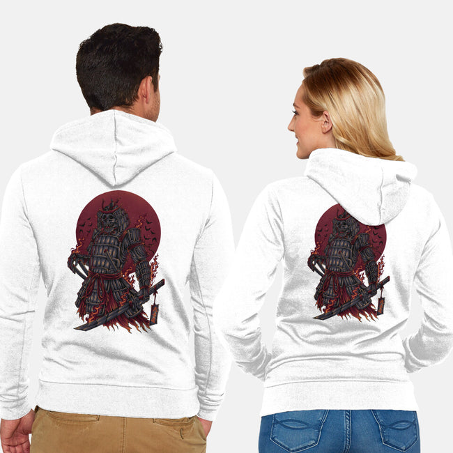 Death Ronin-Unisex-Zip-Up-Sweatshirt-aleoarts