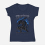Lone Warrior-Womens-V-Neck-Tee-aleoarts