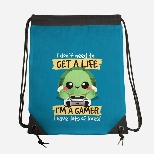Gamer Turtle-None-Drawstring-Bag-NemiMakeit