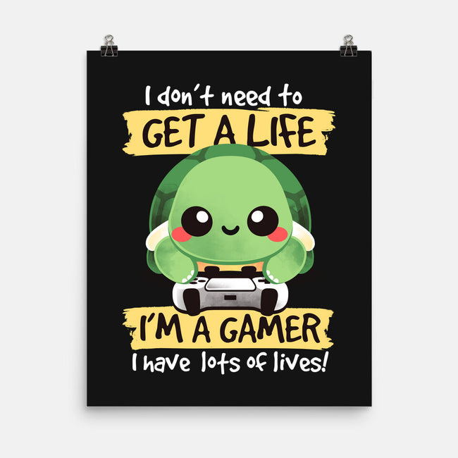 Gamer Turtle-None-Matte-Poster-NemiMakeit by TeeFury