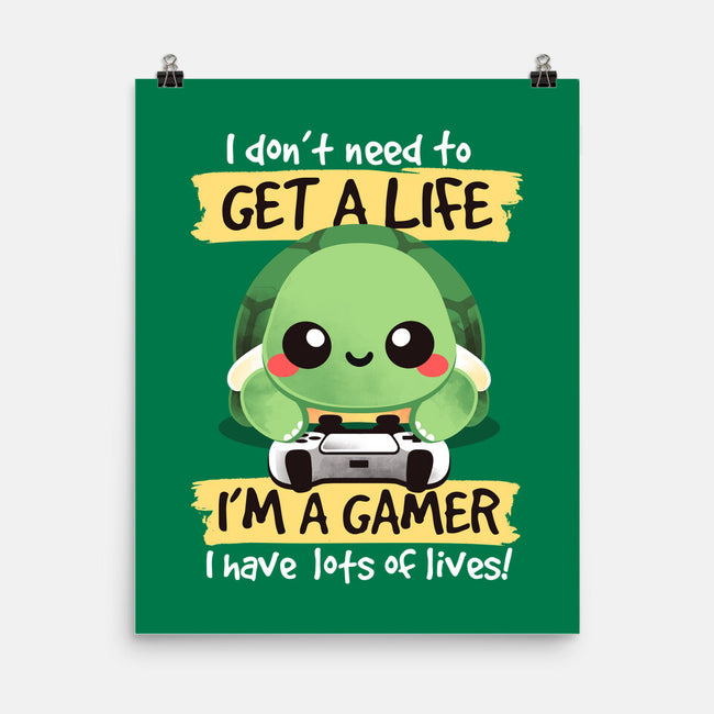 Gamer Turtle-None-Matte-Poster-NemiMakeit by TeeFury