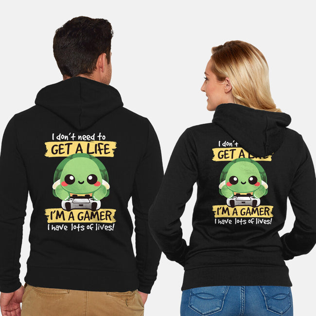 Gamer Turtle-Unisex-Zip-Up-Sweatshirt-NemiMakeit