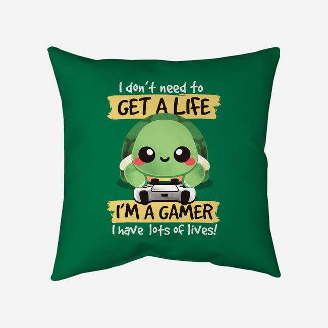 Gamer Turtle-None-Removable Cover w Insert-Throw Pillow-NemiMakeit
