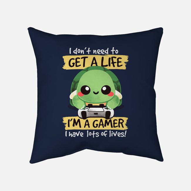 Gamer Turtle-None-Removable Cover w Insert-Throw Pillow-NemiMakeit