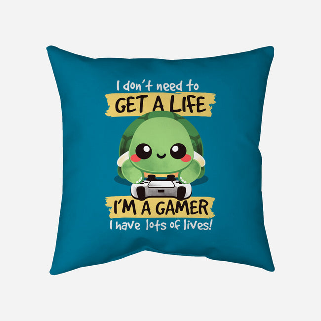 Gamer Turtle-None-Removable Cover w Insert-Throw Pillow-NemiMakeit