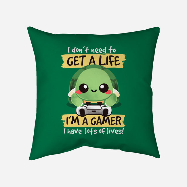 Gamer Turtle-None-Removable Cover-Throw Pillow-NemiMakeit