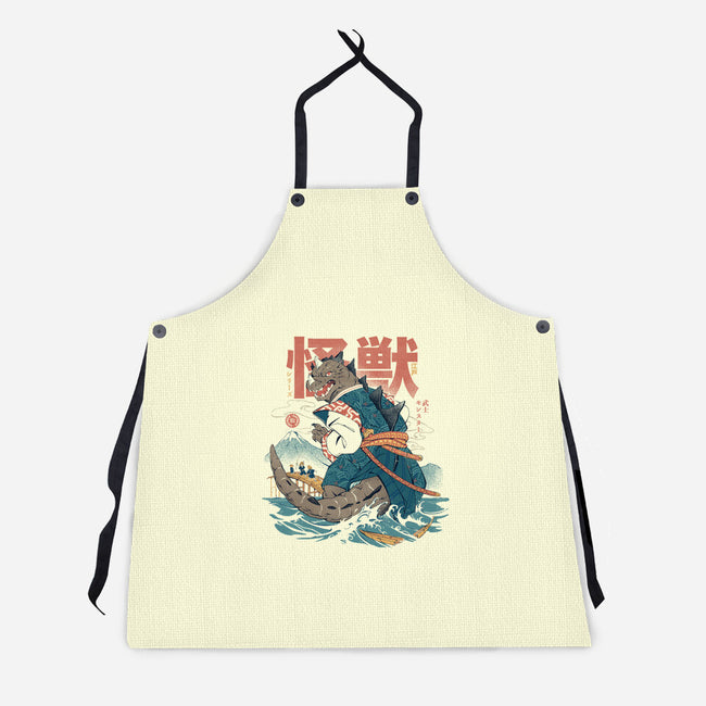 Monster Samurai-Unisex-Kitchen-Apron-ilustrata