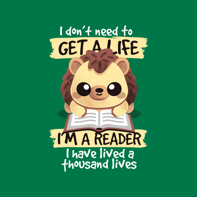 Reader Hedgehog-None-Removable Cover w Insert-Throw Pillow-NemiMakeit