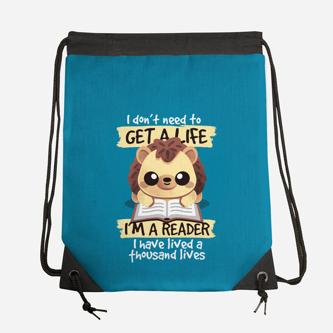 Reader Hedgehog-None-Drawstring-Bag-NemiMakeit