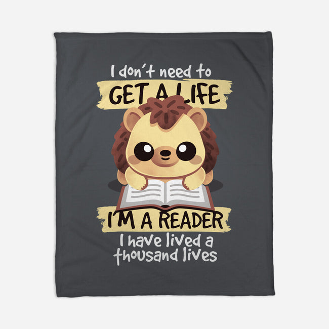 Reader Hedgehog-None-Fleece-Blanket-NemiMakeit