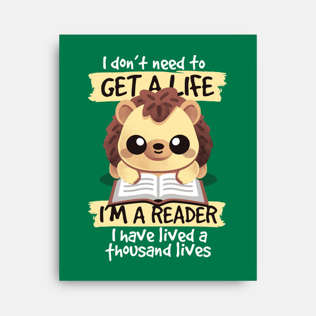 Reader Hedgehog-None-Stretched-Canvas-NemiMakeit