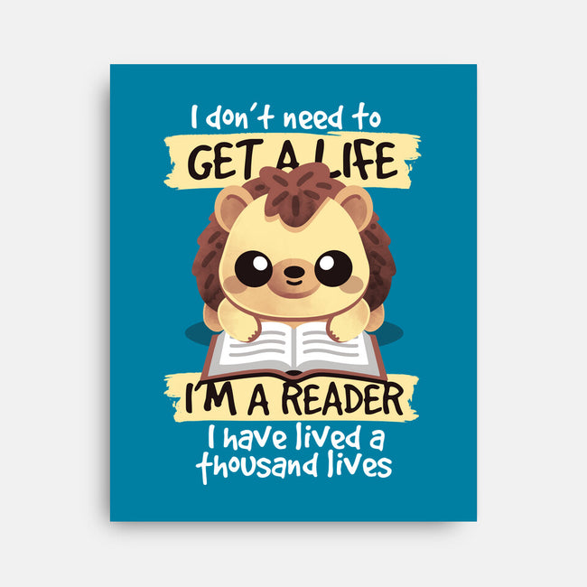 Reader Hedgehog-None-Stretched-Canvas-NemiMakeit