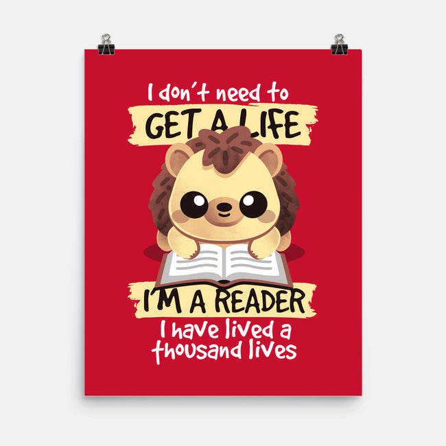 Reader Hedgehog-None-Matte-Poster-NemiMakeit