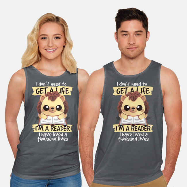 Reader Hedgehog-Unisex-Basic-Tank-NemiMakeit