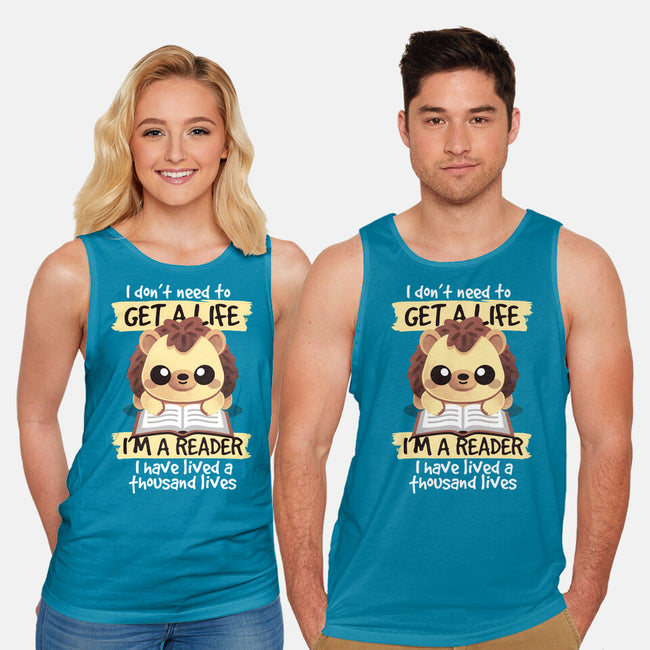 Reader Hedgehog-Unisex-Basic-Tank-NemiMakeit