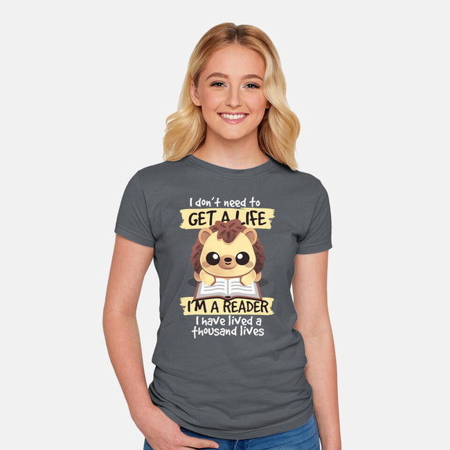 Reader Hedgehog-Womens-Fitted-Tee-NemiMakeit