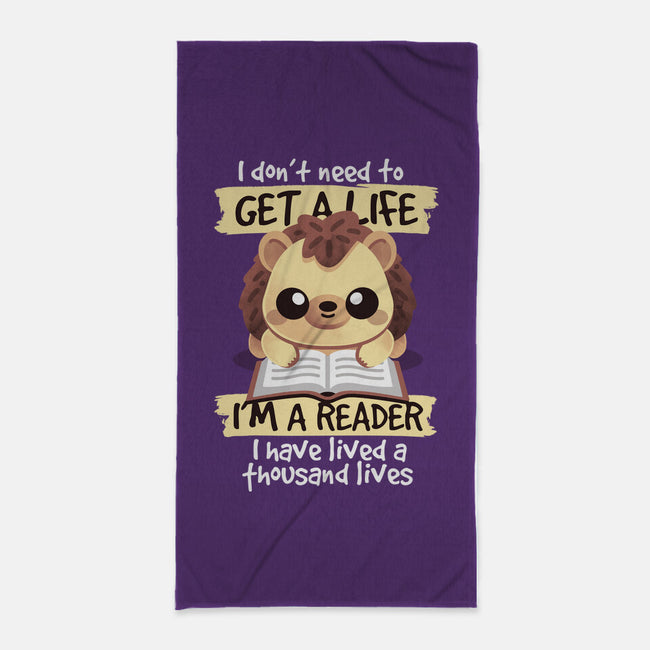 Reader Hedgehog-None-Beach-Towel-NemiMakeit
