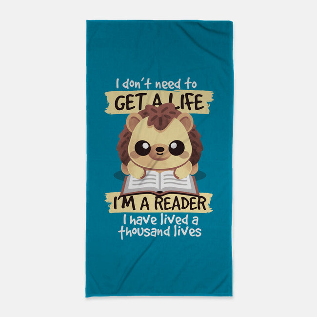 Reader Hedgehog-None-Beach-Towel-NemiMakeit