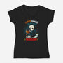 Less Murdery-Womens-V-Neck-Tee-Vallina84