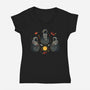 Space Camping-Womens-V-Neck-Tee-erion_designs