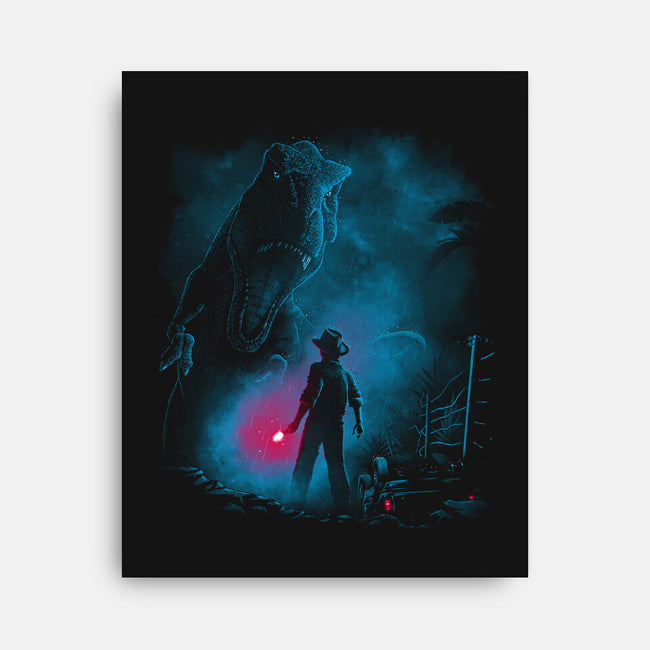 Attack On T-Rex-None-Stretched-Canvas-teesgeex