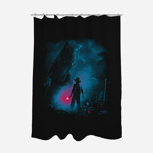 Attack On T-Rex-None-Polyester-Shower Curtain-teesgeex