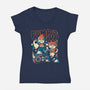 Pump It Up-Womens-V-Neck-Tee-eduely
