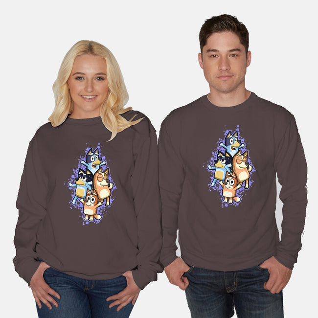Dog Family Dance-Unisex-Crew Neck-Sweatshirt-nickzzarto