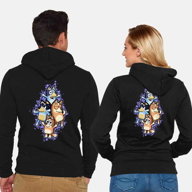 Dog Family Dance-Unisex-Zip-Up-Sweatshirt-nickzzarto