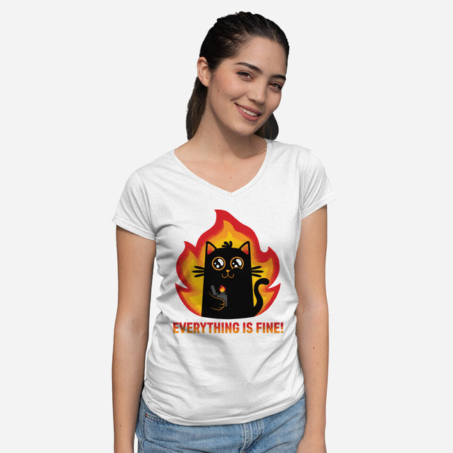 We're Fine-Womens-V-Neck-Tee-danielmorris1993