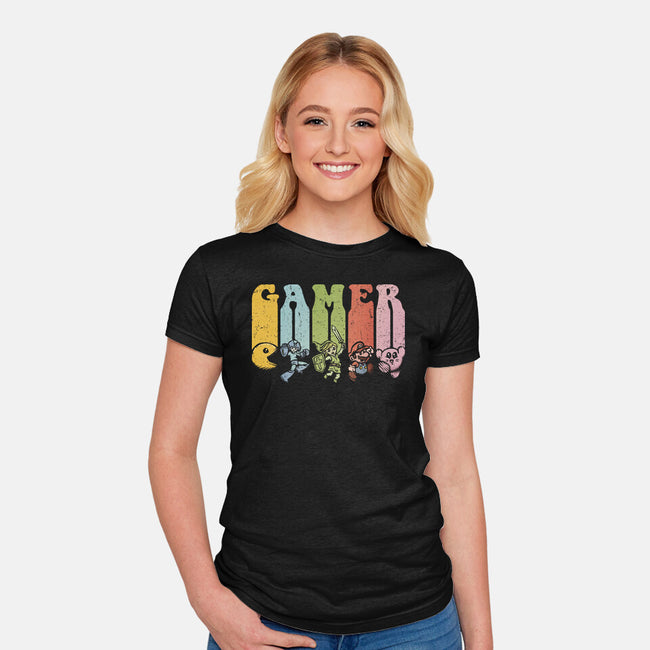 Vintage Gamer-Womens-Fitted-Tee-kg07