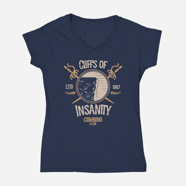Cliffs Of Insanity-Womens-V-Neck-Tee-Logozaste