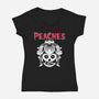 Horror Punk Peaches-Womens-V-Neck-Tee-Logozaste