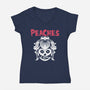 Horror Punk Peaches-Womens-V-Neck-Tee-Logozaste