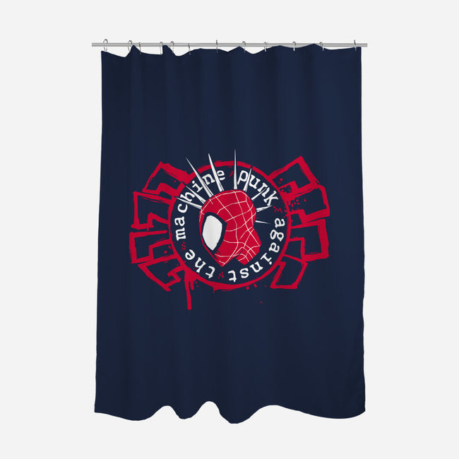 Punk Against The Machine-None-Polyester-Shower Curtain-teesgeex