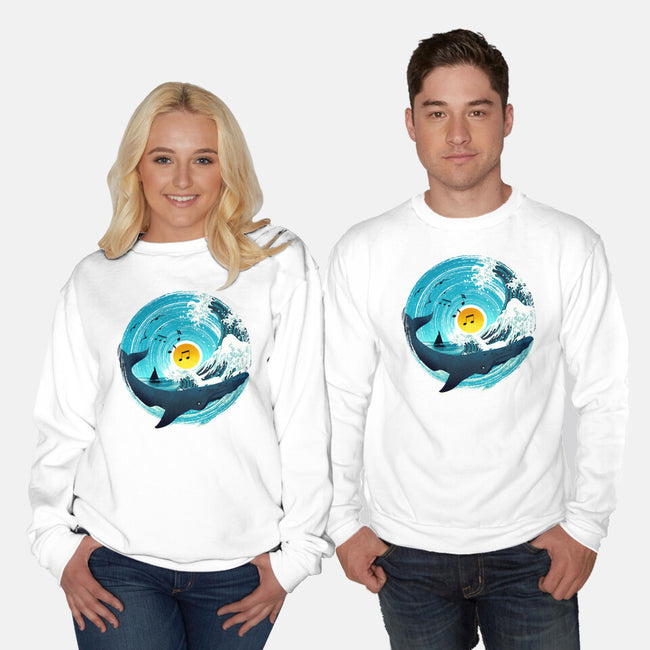 Sound Wave-Unisex-Crew Neck-Sweatshirt-dandingeroz